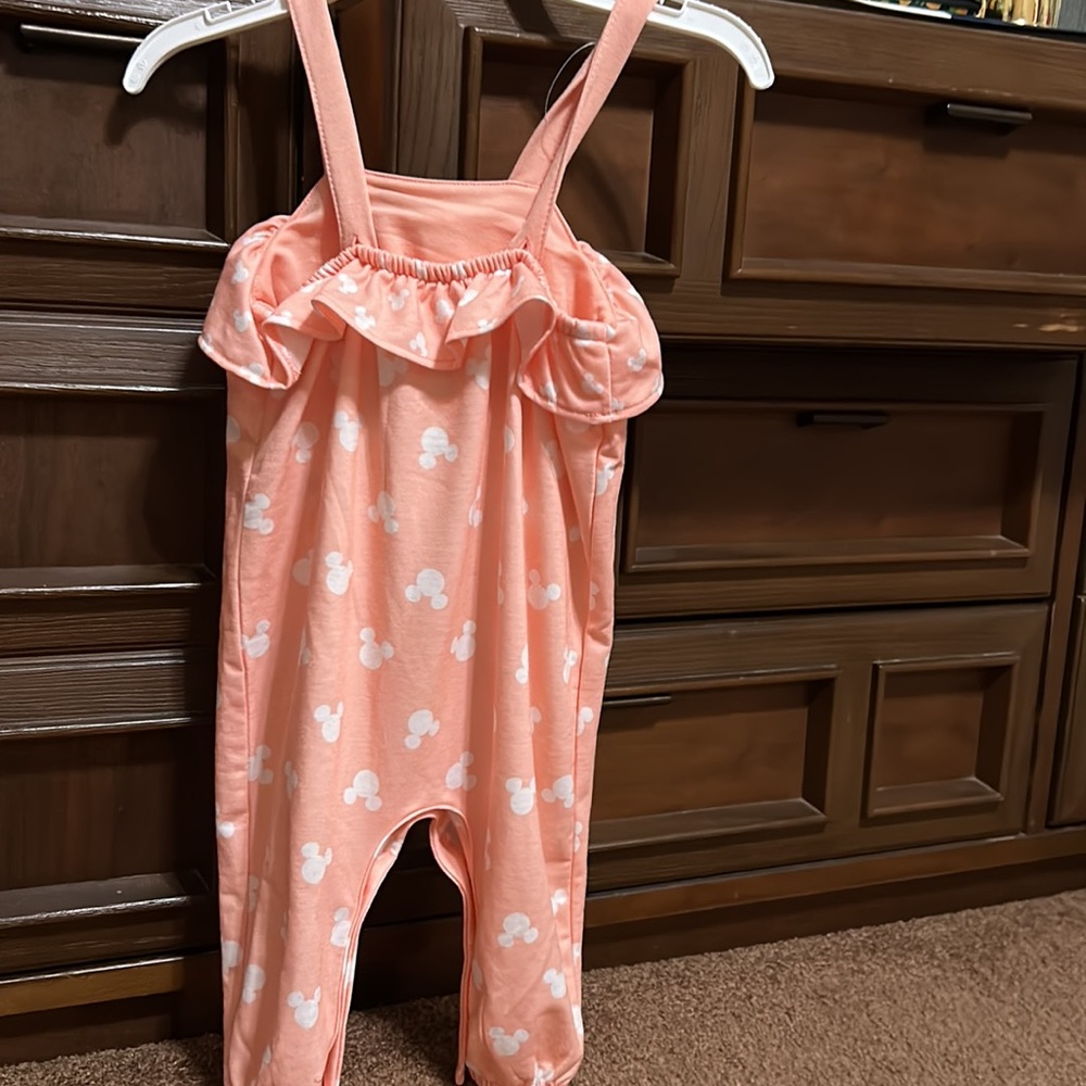 Disney Minnie Mouse Baby Girls Peach Color   Romper. Size 24 months NWOT. - Picture 4 of 6